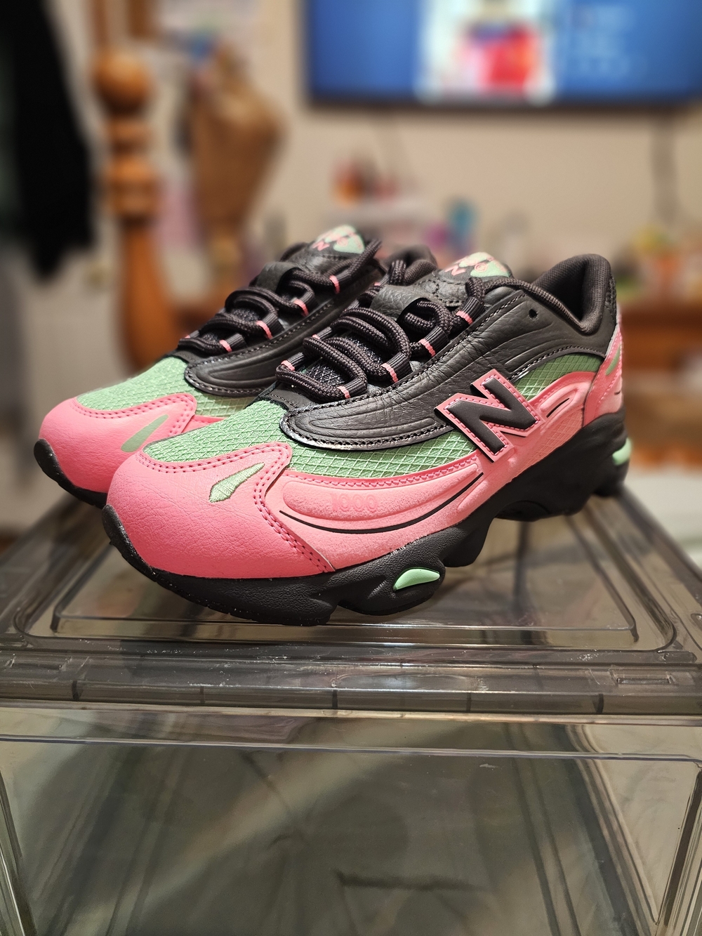 New Balance Kids' Pink & Green Athletic Sneakers